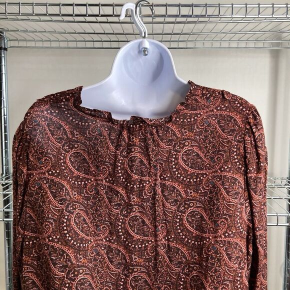 Evereve‎ Women's Adan Paisley Blouse Size L Boho Coquette Academia All Purpose - Picture 9 of 10